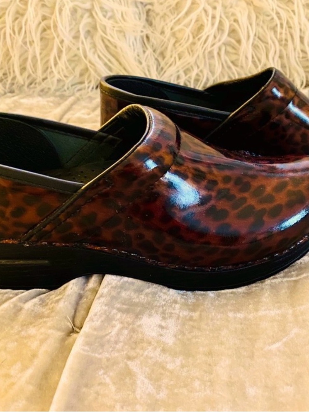 Dansko Women's Leopard Patent Loafers in Brown and Black